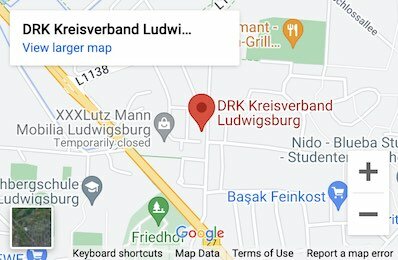 Impfzentrum Ludwigsburg map klein PIA Ludwigsburg Ossweil dargestellt auf einer Karte