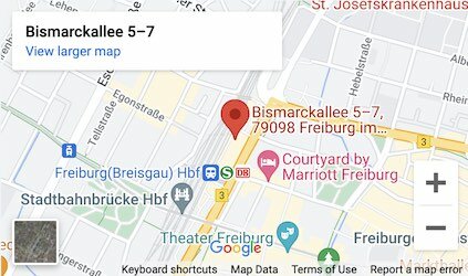 Impfzentrum Freiburg kleine Karte PIA Impfzentrum Winnenden dargestellt auf einer Karte